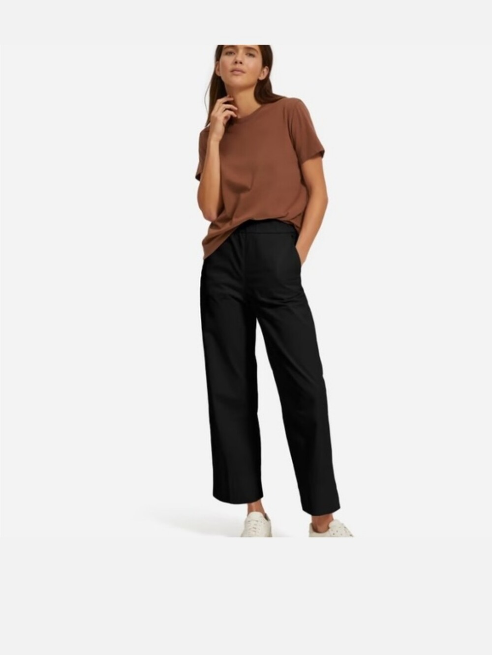 Everlane Black High Waist Wide Leg Pull On Trouser Pant Size 10